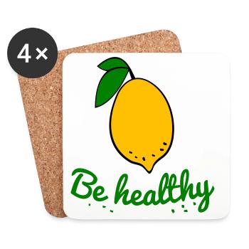 Zitrone, Gesundheit - Untersetzer (4er-Set) - Weiß - Vorne