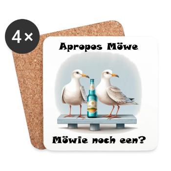 Möwie noch een? - Untersetzer (4er-Set) - Weiß - Vorne