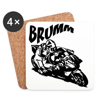 Hum Biker Noir - Dessous de verre (lot de 4) - blanc - Devant