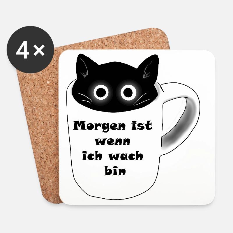 Morgen ist wenn ich wach bin - Untersetzer (4er-Set) - Weiß