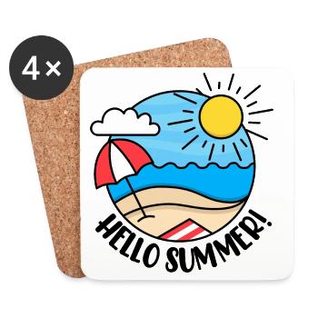 Hello Summer 2 - Coasters (set of 4) - white - Front