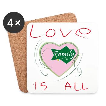 love is all, family - Coasters (set of 4) - white - Front