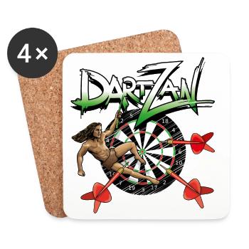 Darts Hero from the Jungle - Coasters (set of 4) - white - Front