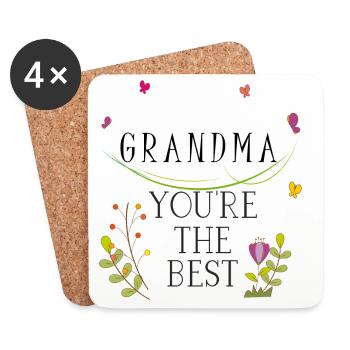 Grand-mère, grand-mère, grand-mère - Dessous de verre (lot de 4) - blanc - Devant
