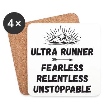 Ultra Runner - Furchtlos. Unerbittlich. Unaufhaltsam. - Untersetzer (4er-Set) - Weiß - Vorne