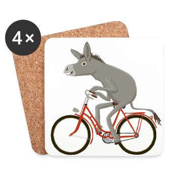 Bikes red - Coasters (set of 4) - white - Front