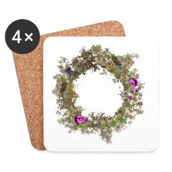 Wreath - Coasters (set of 4) - white - Front