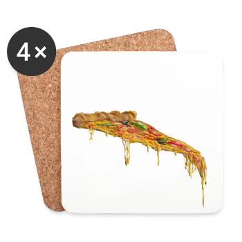 Cheese Ember Pizza Slice - Coasters (set of 4) - white - Front