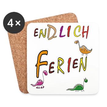 Ferien Urlaub - Untersetzer (4er-Set) - Weiß - Vorne