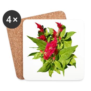 ROTE CELOSIEN - Untersetzer (4er-Set) - Weiß - Vorne