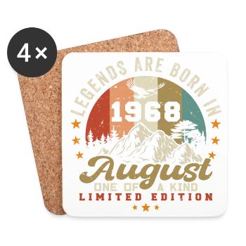 Legends were born in August 1968 August 1968 - Coasters (set of 4) - white - Front