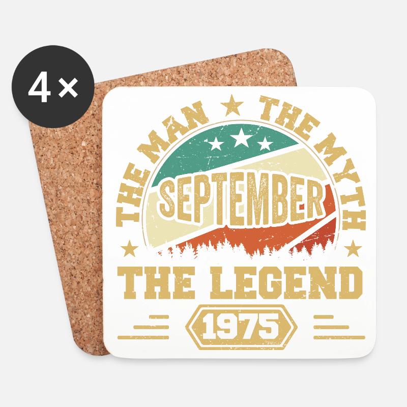 Legendär seit September 1975 Retro 1975 September - Untersetzer (4er-Set) - Weiß