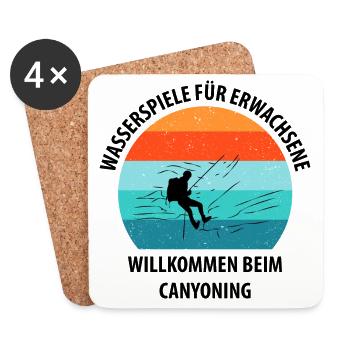 Canyoning Bergsteigen Klettern Wandern Berge - Untersetzer (4er-Set) - Weiß - Vorne