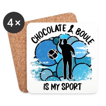 Boule Petanque Boccia Boules Chocolate - Coasters (set of 4) - white - Front