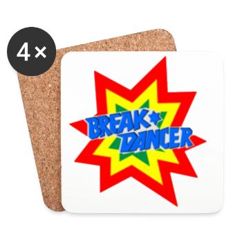 Lively breakdancer motif design - Coasters (set of 4) - white - Front