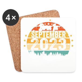Septembre 2023 Anniversaire 2023 Septembre - Dessous de verre (lot de 4) - blanc - Devant