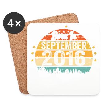 Septembre 2016 Anniversaire 2016 Septembre - Dessous de verre (lot de 4) - blanc - Devant