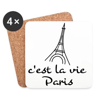 c'est la vie - Coasters (set of 4) - white - Front