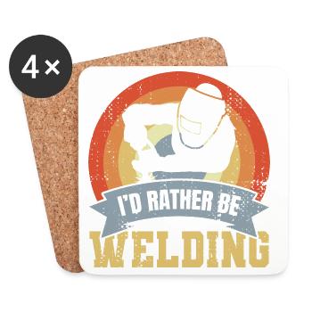I'd rather weld - Coasters (set of 4) - white - Front