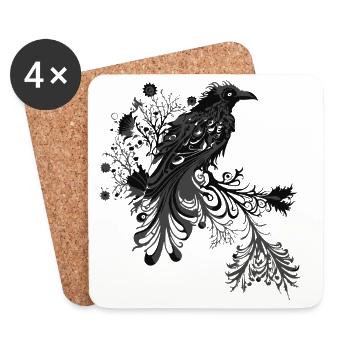 Raven 1 - Coasters (set of 4) - white - Front