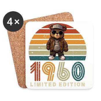 Limited Edition 1960 Geburtstag Vintage Retro - Untersetzer (4er-Set) - Weiß - Vorne