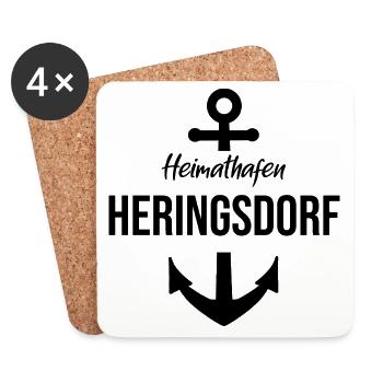 Home port Heringsdorf - Coasters (set of 4) - white - Front