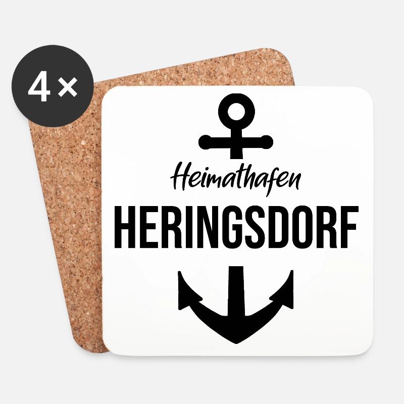 Heimathafen Heringsdorf - Untersetzer (4er-Set) - Weiß