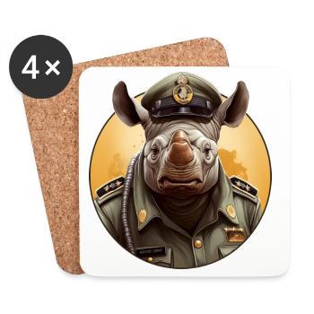 Rhino Police - Coasters (set of 4) - white - Front