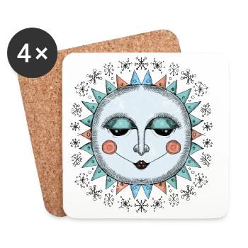 Soleil d’hiver - Dessous de verre (lot de 4) - blanc - Devant