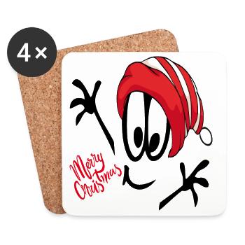 Santa Claus Merry Christmas Comic - Coasters (set of 4) - white - Front