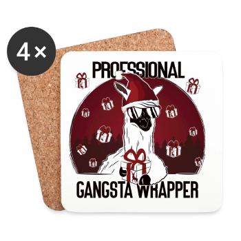 Gangsta Lama – Professional Gift Wrapper - Untersetzer (4er-Set) - Weiß - Vorne