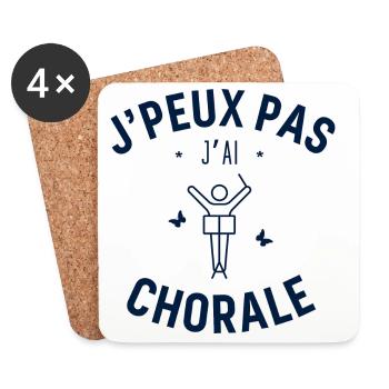 J'peux pas j'ai Chorale - Dessous de verre (lot de 4) - blanc - Devant