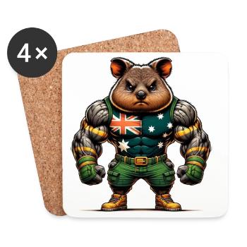 Quokka Australien Kämpfer Design - Untersetzer (4er-Set) - Weiß - Vorne