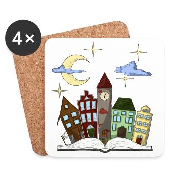 Fairytale city of nights - Coasters (set of 4) - white - Front