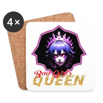 Bad Girl's Queen - Dessous de verre (lot de 4) - blanc - Devant
