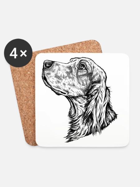 Irish Setter Portrait - Untersetzer (4er-Set) - Weiß