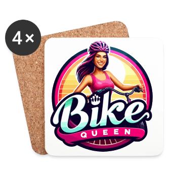 Bike Queen Empowerment Design - Coasters (set of 4) - white - Front