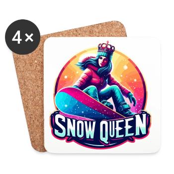 Reine des neiges Snowboard d’hiver Queen Design - Dessous de verre (lot de 4) - blanc - Devant