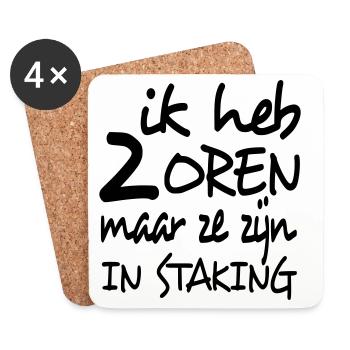 Ich habe 2 Ohren, aber sie streiken * - Untersetzer (4er-Set) - Weiß - Vorne