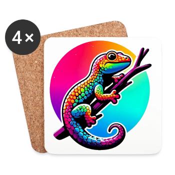 Gecko - Untersetzer (4er-Set) - Weiß - Vorne