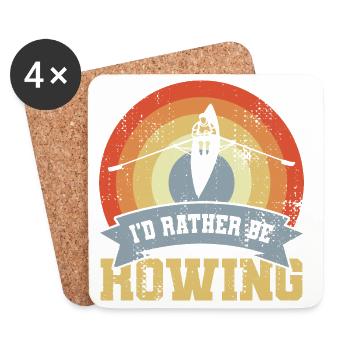 I'd Rather Be Rowing - Coasters (set of 4) - white - Front