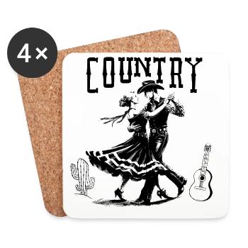 Country dancing - Coasters (set of 4) - white - Front