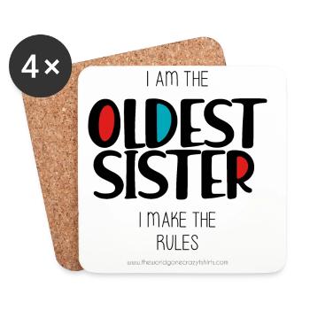 Oldest Sister - Coasters (set of 4) - white - Front