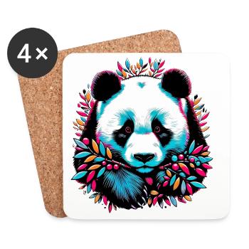 Panda - Untersetzer (4er-Set) - Weiß - Vorne