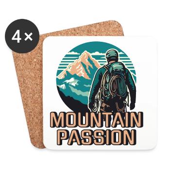 Grimpeur passionné de montagne - Dessous de verre (lot de 4) - blanc - Devant