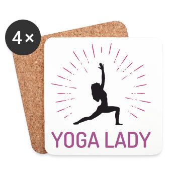 Yoga-Mädchen - Untersetzer (4er-Set) - Weiß - Vorne