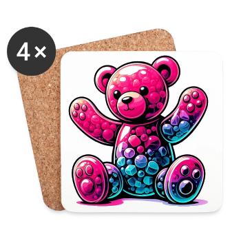 Ours - Dessous de verre (lot de 4) - blanc - Devant