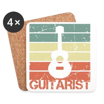 Vintage Guitarist - Coasters (set of 4) - white - Front