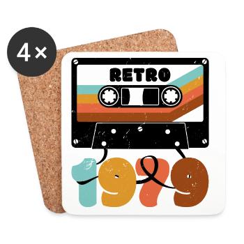 1979 Retro Music Tape Cassette - Coasters (set of 4) - white - Front