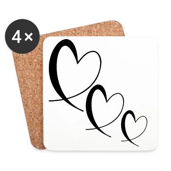 VALENTINSTAG. Junggesellinnenabschied. ICH LIEBE DICH. ICH LIEBE DICH. LIEBE - Untersetzer (4er-Set) - Weiß - Vorne